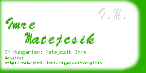 imre matejcsik business card